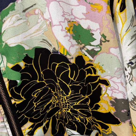 Ashley Stewart Floral Bomber Jacket - Yellow, Black & Pink Women Size 22/24 3XL - Picture 4 of 7